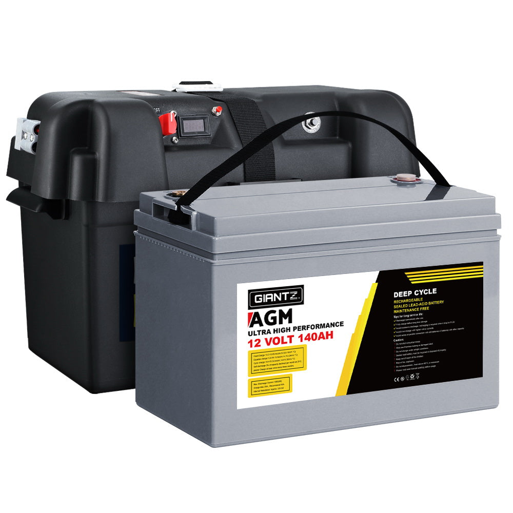 Giantz 140Ah AGM Deep Cycle Battery - 12V