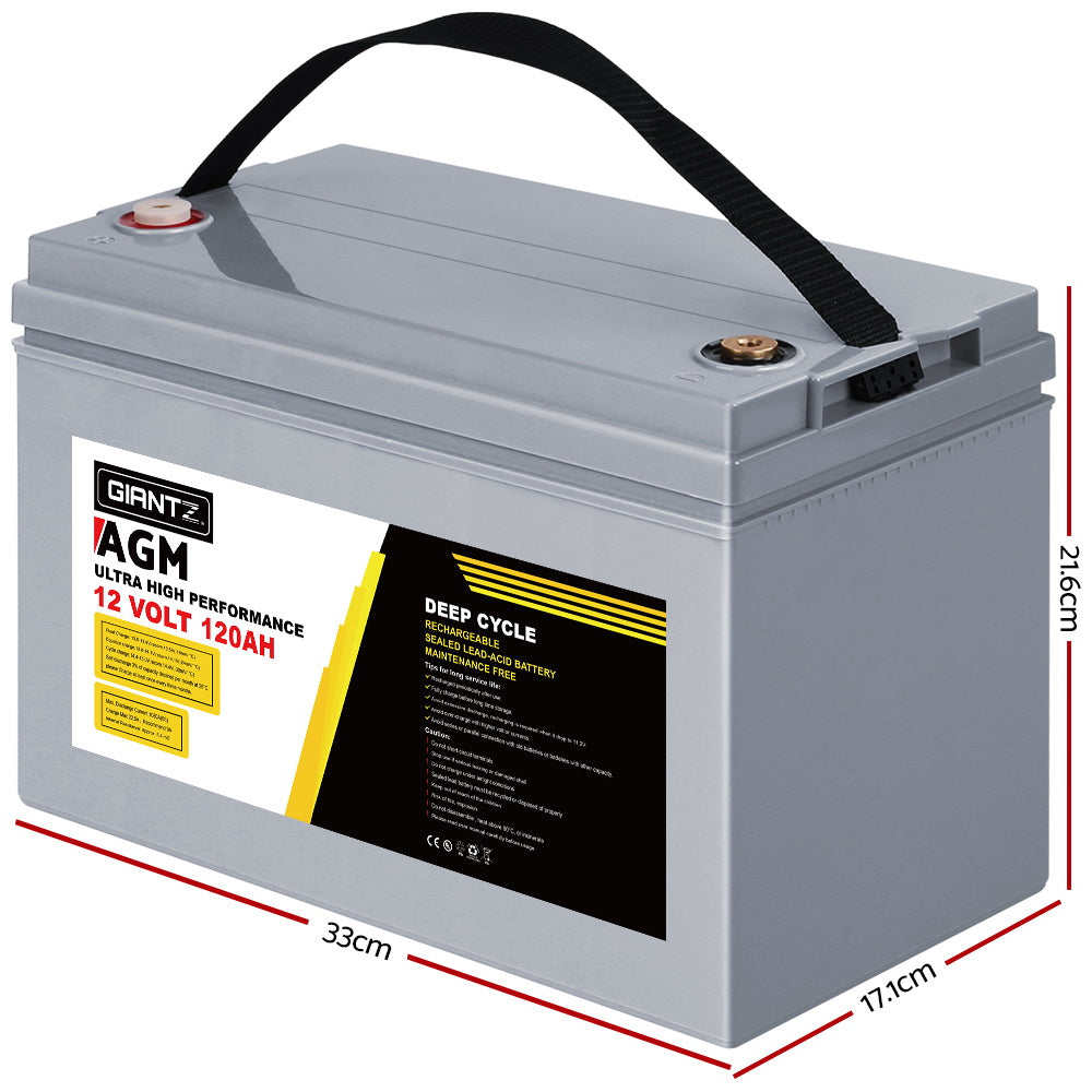 Giantz 120Ah 12V AGM Deep Cycle Battery