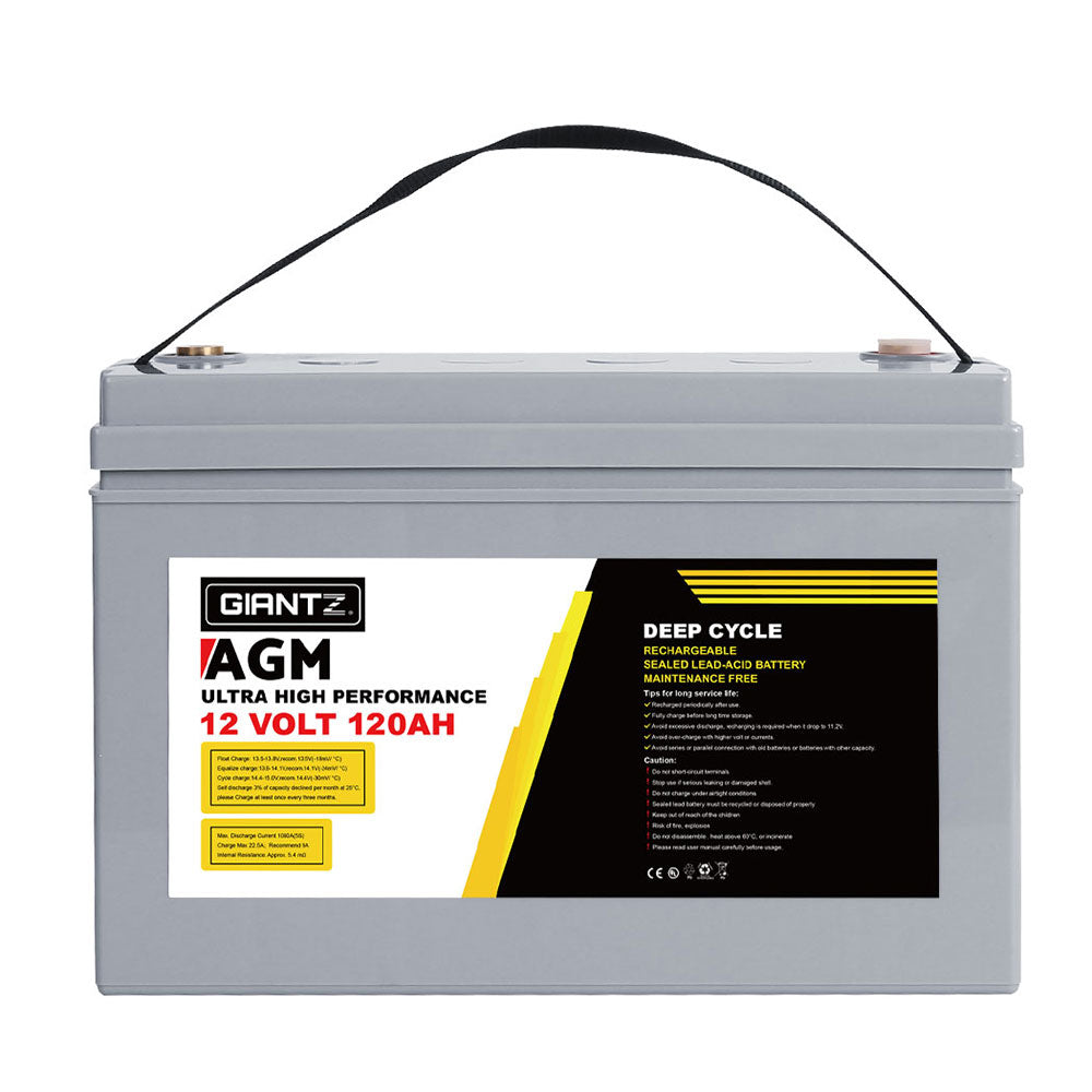 Giantz 120Ah 12V AGM Deep Cycle Battery