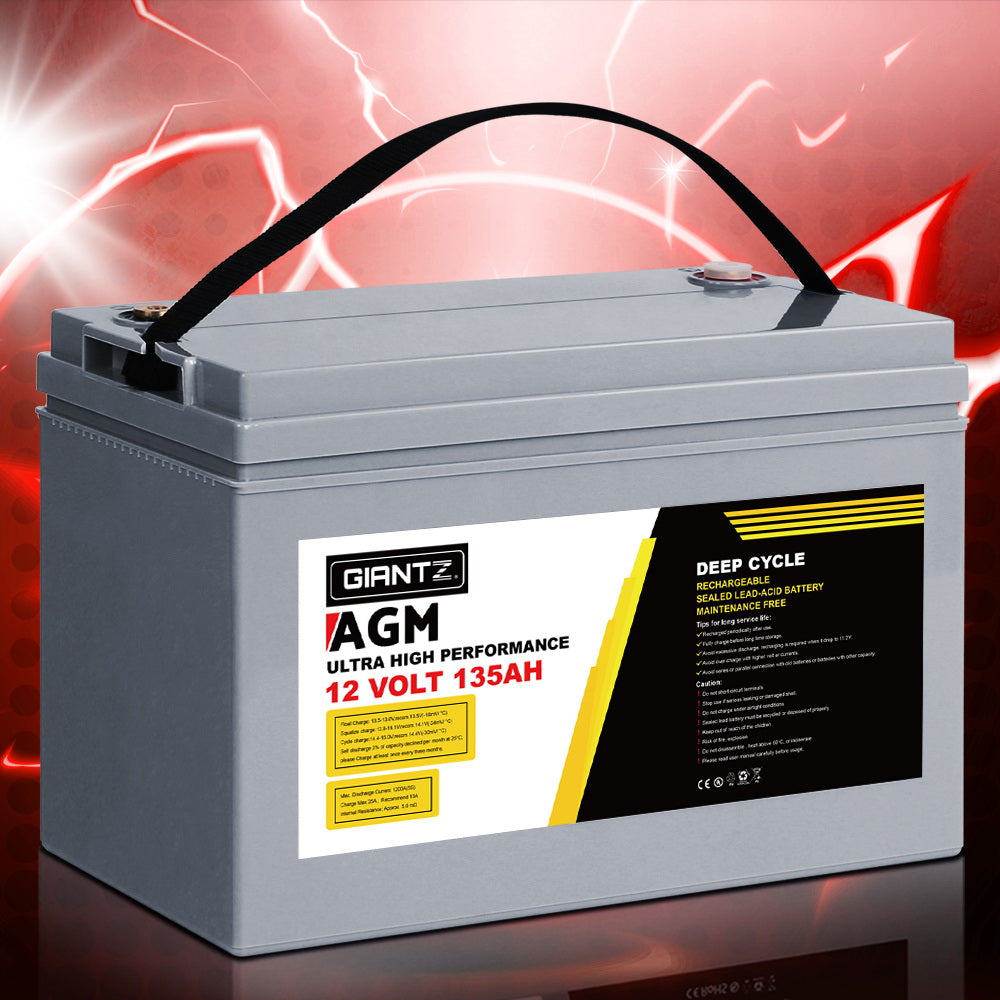 Giantz 135Ah 12V AGM Deep Cycle Battery
