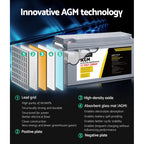 Giantz 200Ah 12V AGM Deep Cycle Battery