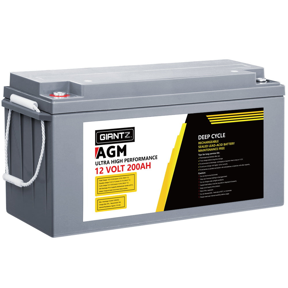 Giantz 200Ah 12V AGM Deep Cycle Battery