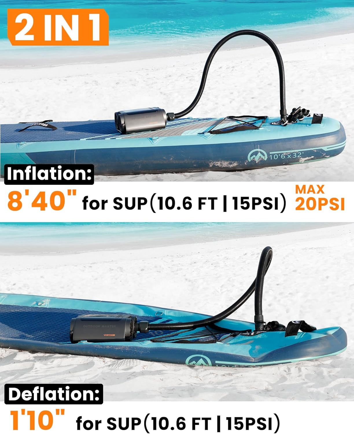 OutdoorMaster Vortex Pro 57.7Wh SUP Electric Pump