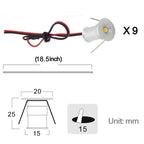 12V LED Recessed Mini Downlights - 9 Pack Hardwired