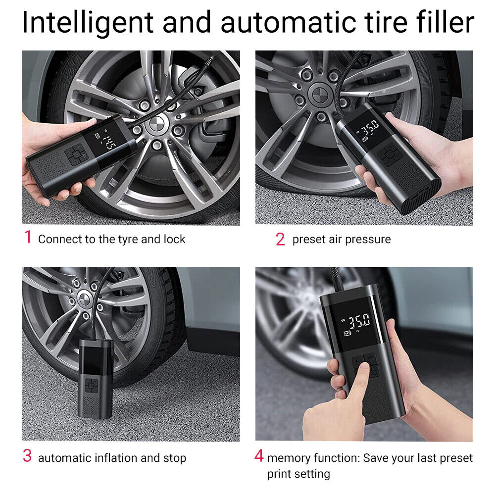 6000mAh Car Tyre Inflator 12V Air Compressor