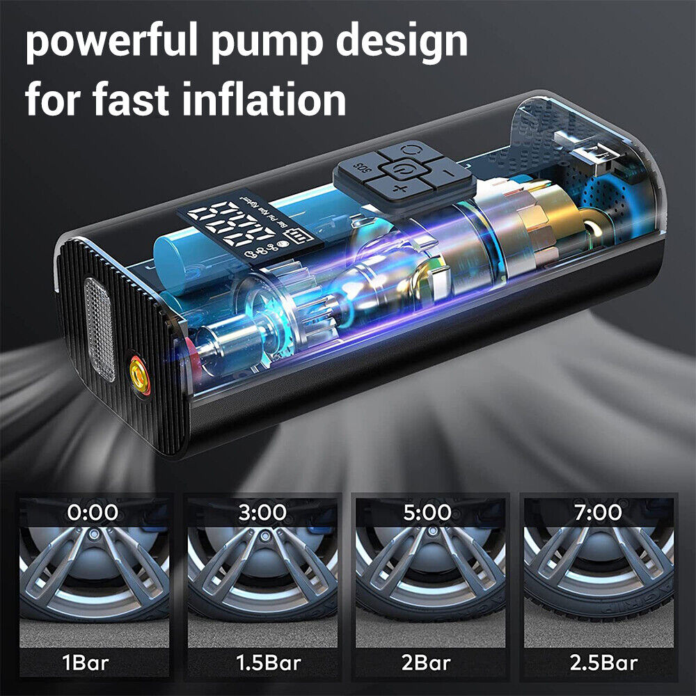 6000mAh Car Tyre Inflator 12V Air Compressor