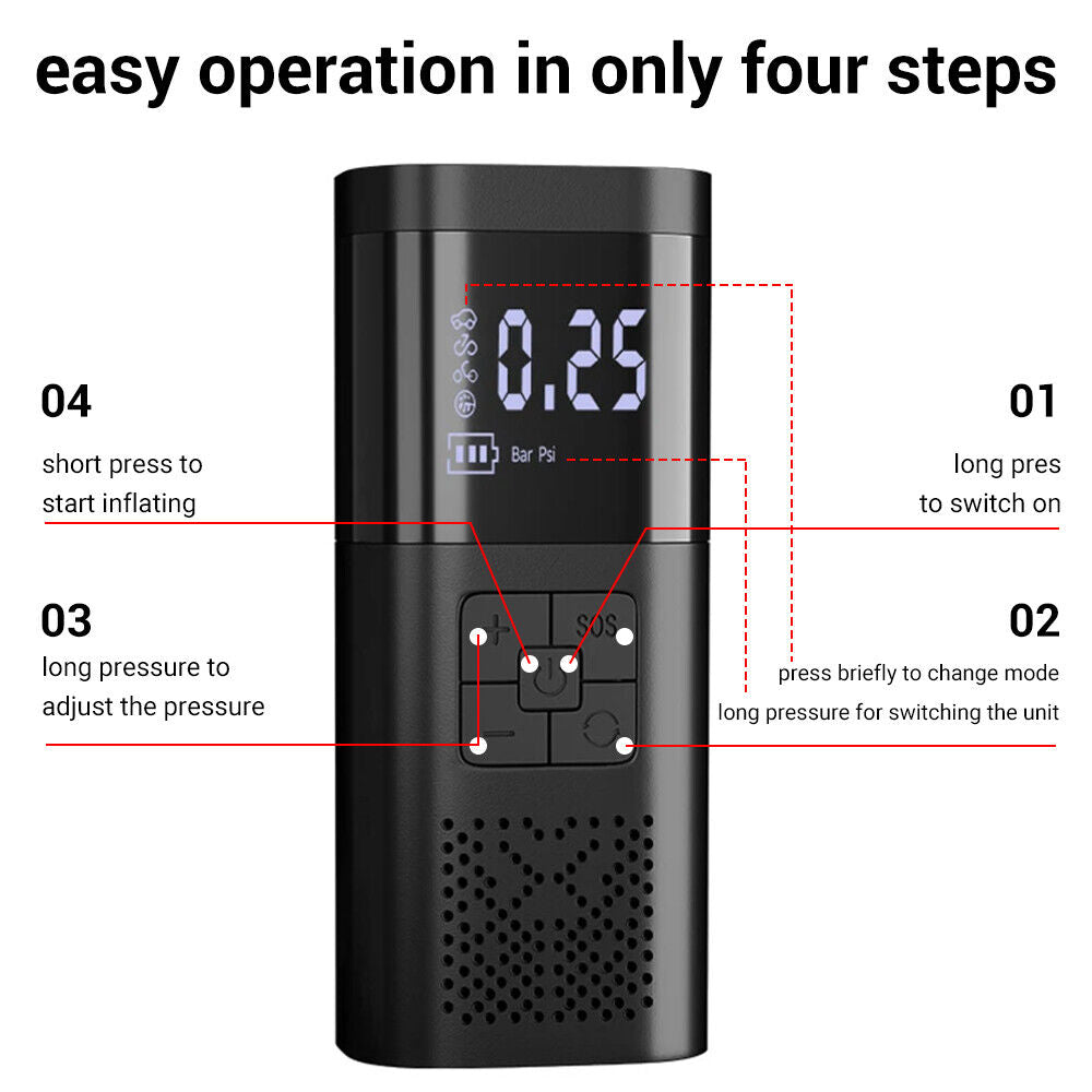 6000mAh Car Tyre Inflator 12V Air Compressor