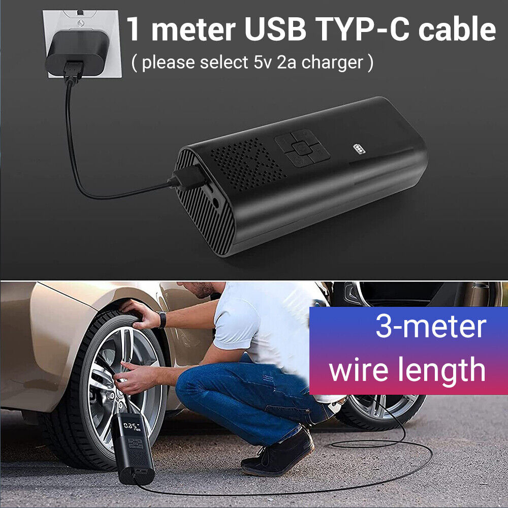 6000mAh Car Tyre Inflator 12V Air Compressor