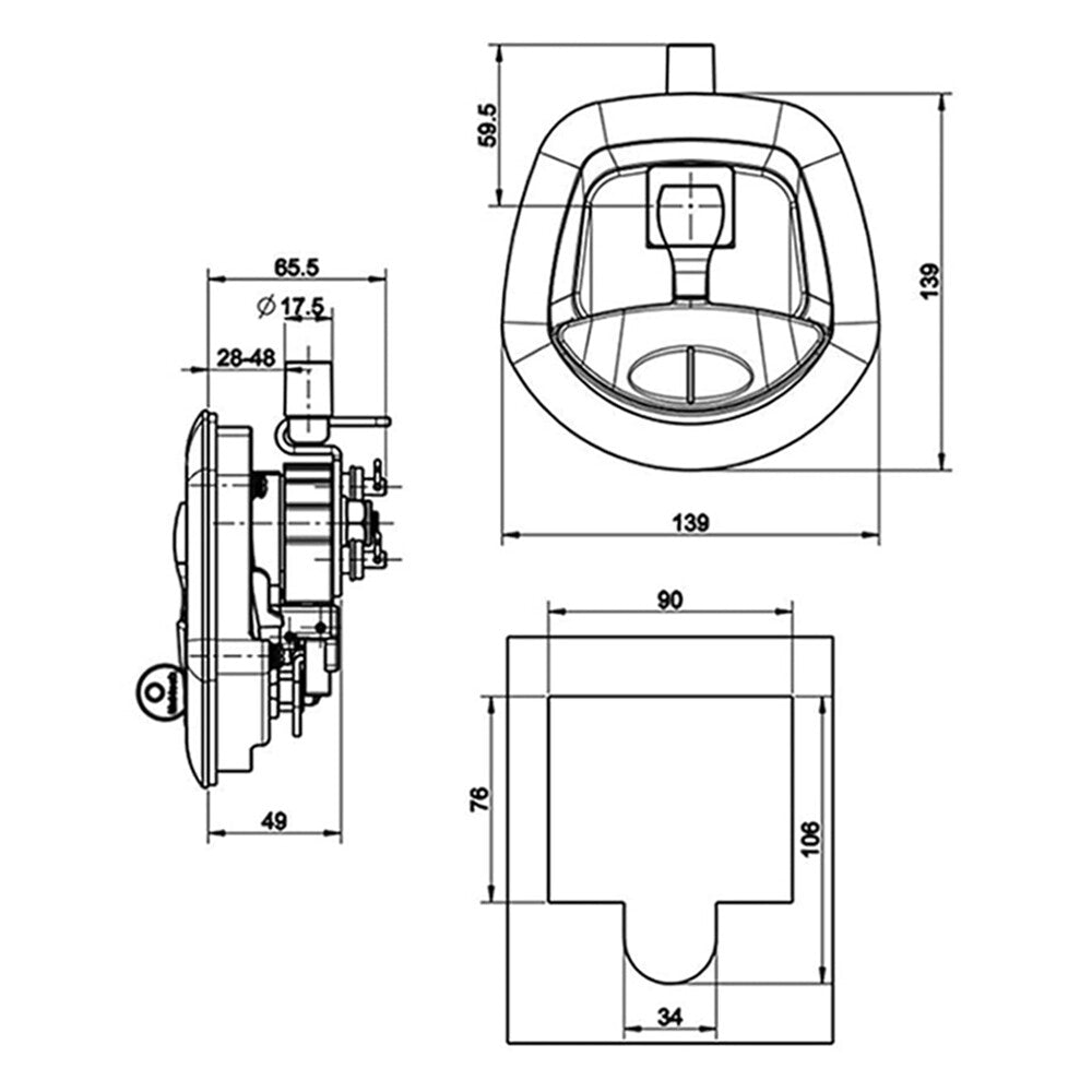 Power Operated Central Locking Handle 12V Car Remote Keyless Entry