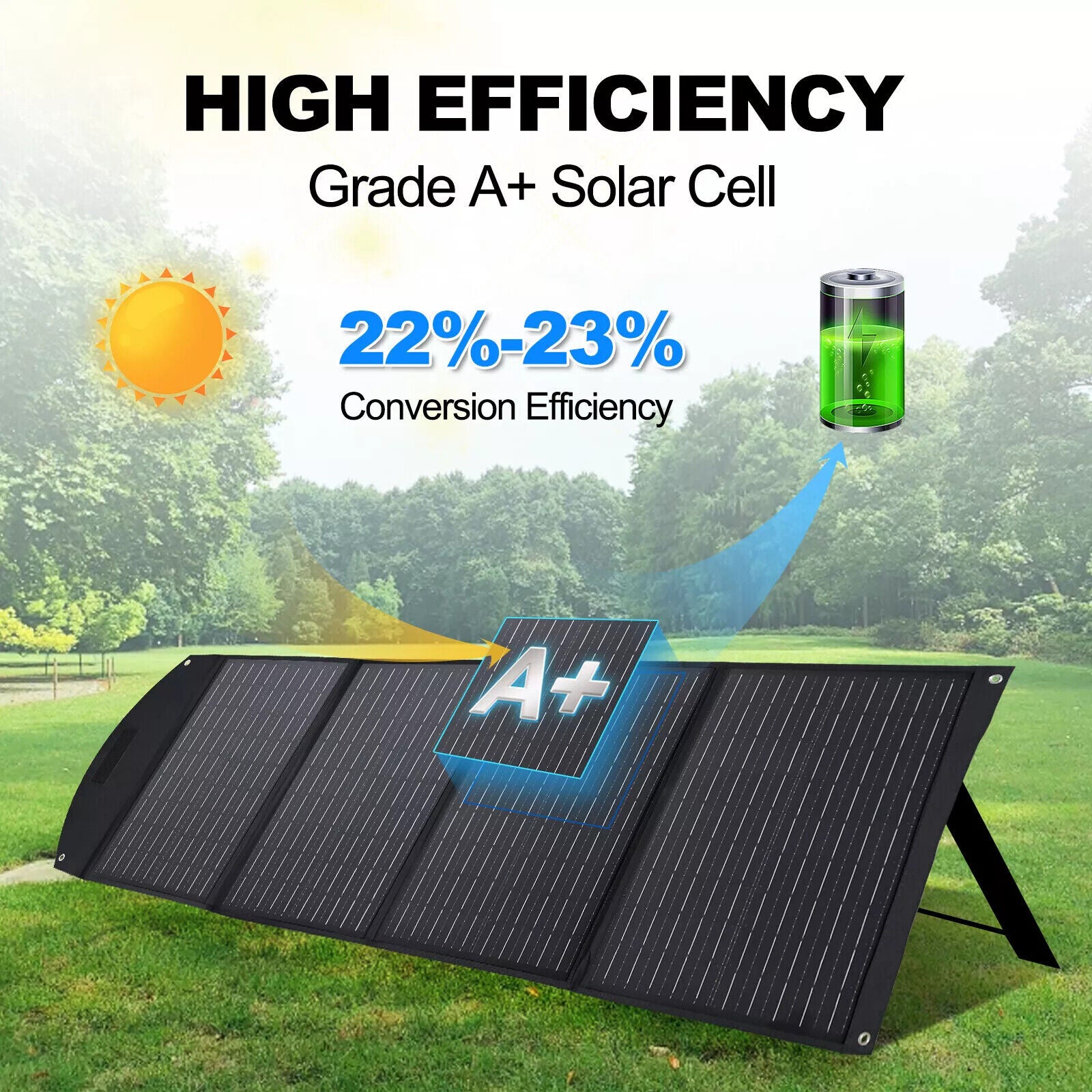 160W Folding Solar Panel Blanket Mat Flexible 12V - Portable Power for Camping