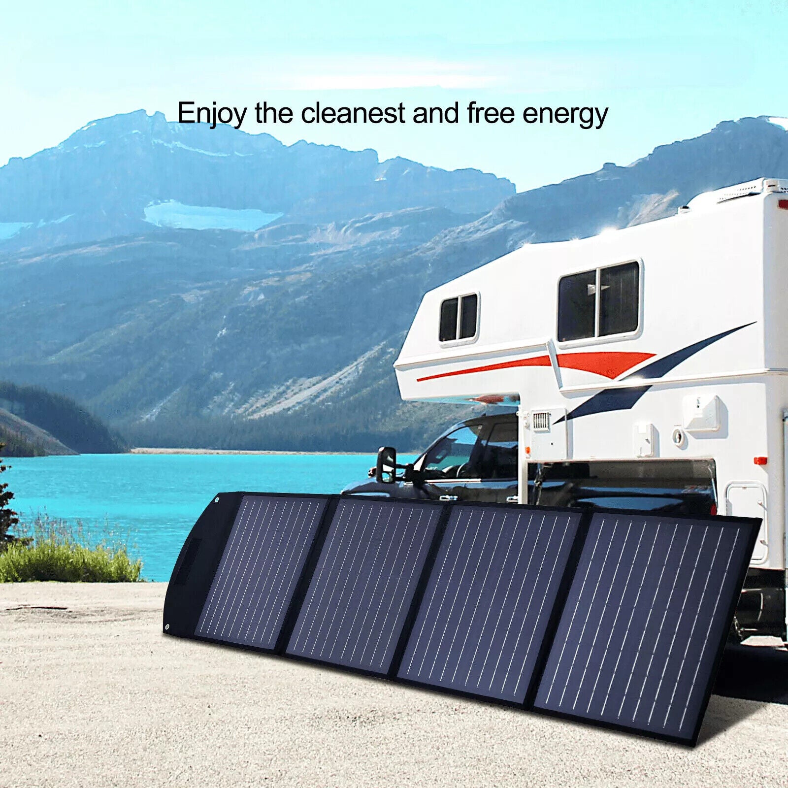 160W Folding Solar Panel Blanket Mat Flexible 12V - Portable Power for Camping