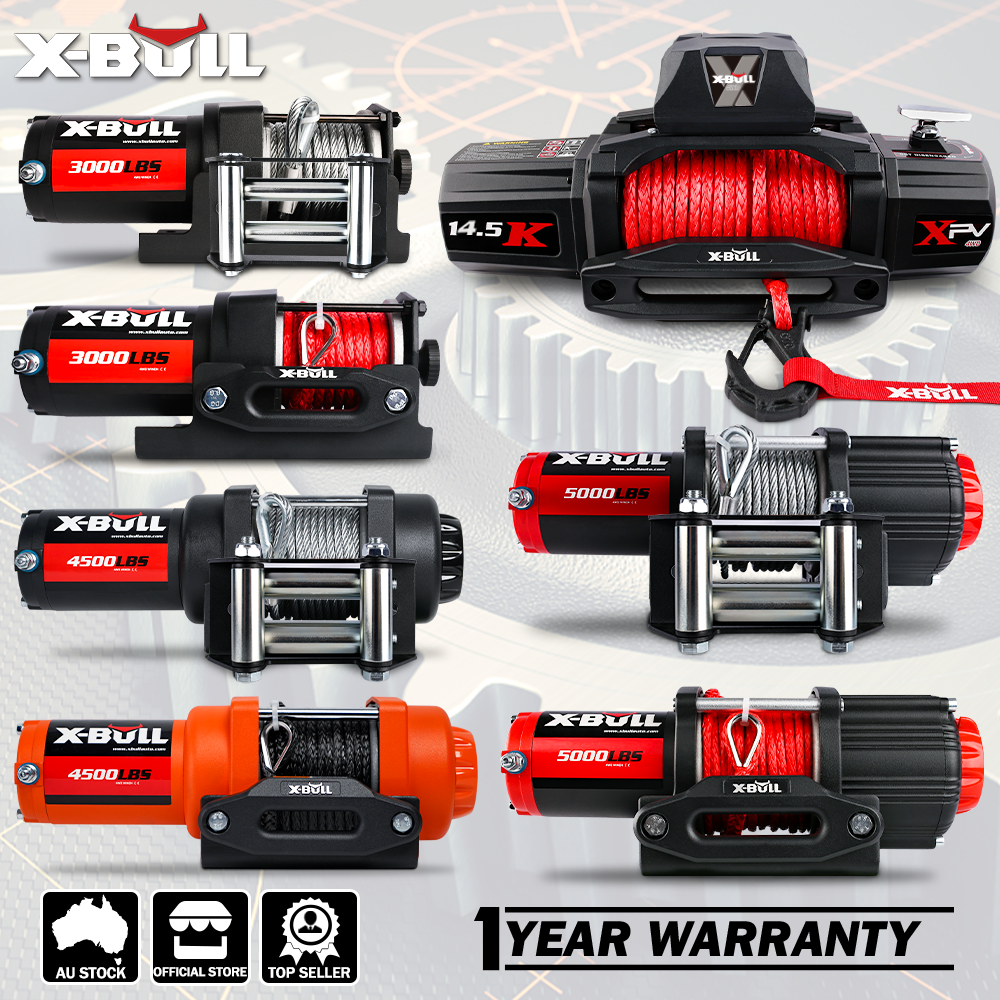 X-BULL 3000LBS Electric Winch 12V Steel Cable Rope 4WD Recovery