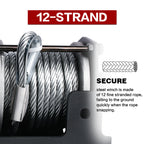X-BULL 3000LBS Electric Winch 12V Steel Cable Rope 4WD Recovery