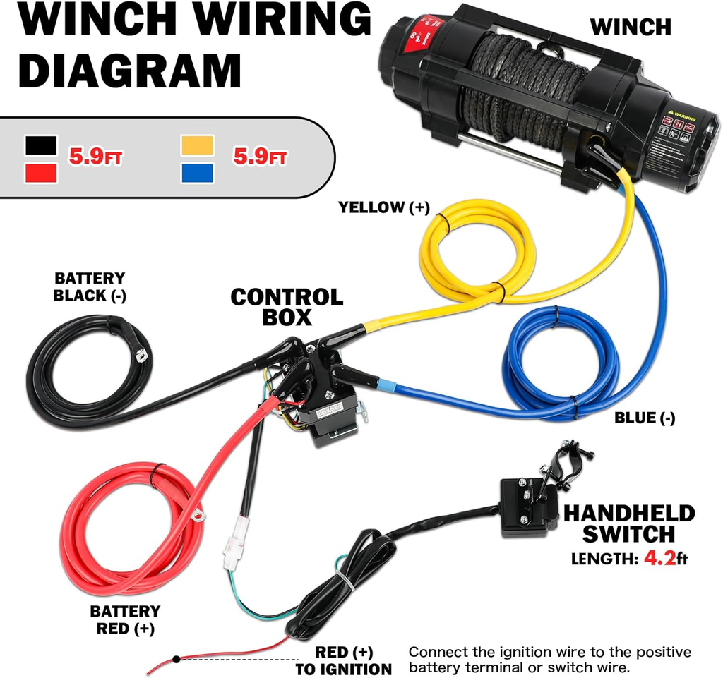 X-BULL 6000lbs Electric Winch 12V Synthetic Rope 4WD Recovery