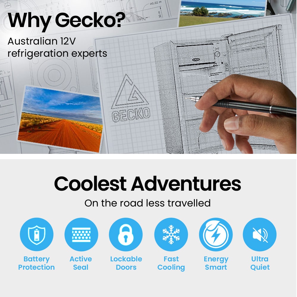 GECKO 95L Portable Fridge Freezer 12V/24V
