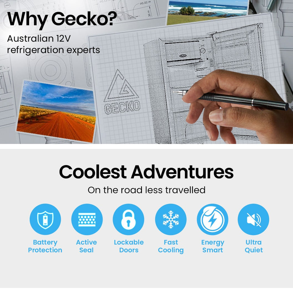 GECKO 95L Portable Fridge Freezer 12V/24V