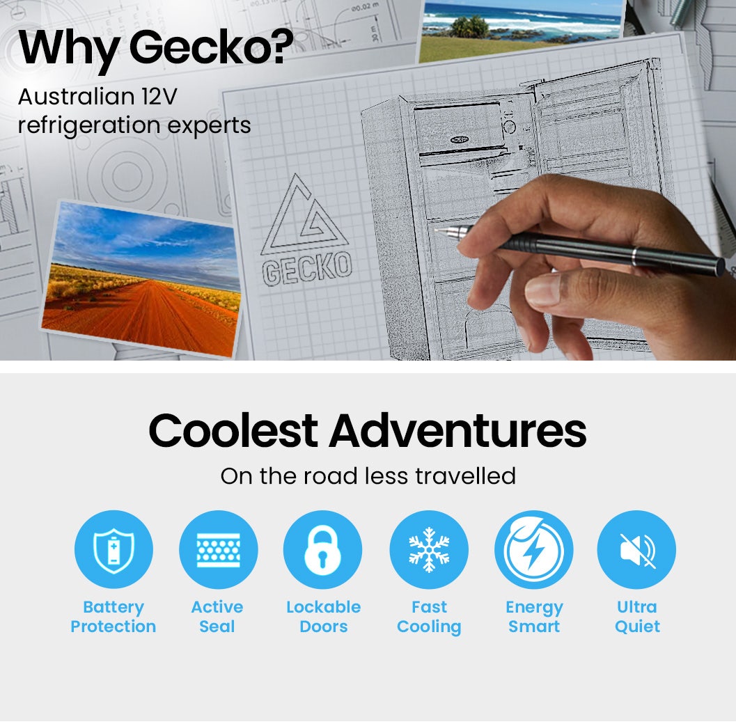 GECKO 95L Portable Fridge Freezer 12V/24V