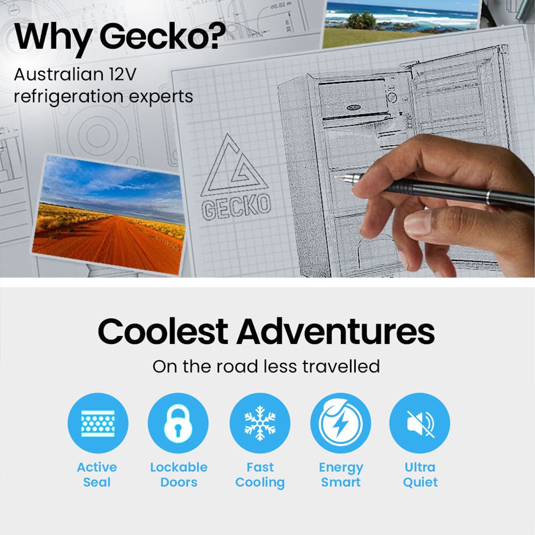 GECKO 125L Portable Fridge Freezer 12V/24V