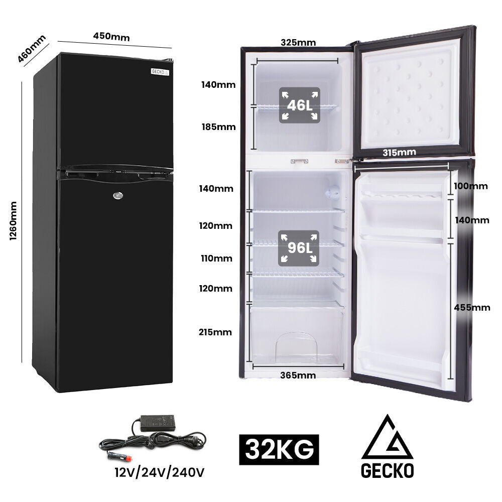 GECKO 142L Portable Fridge Freezer 12V/24V/240V