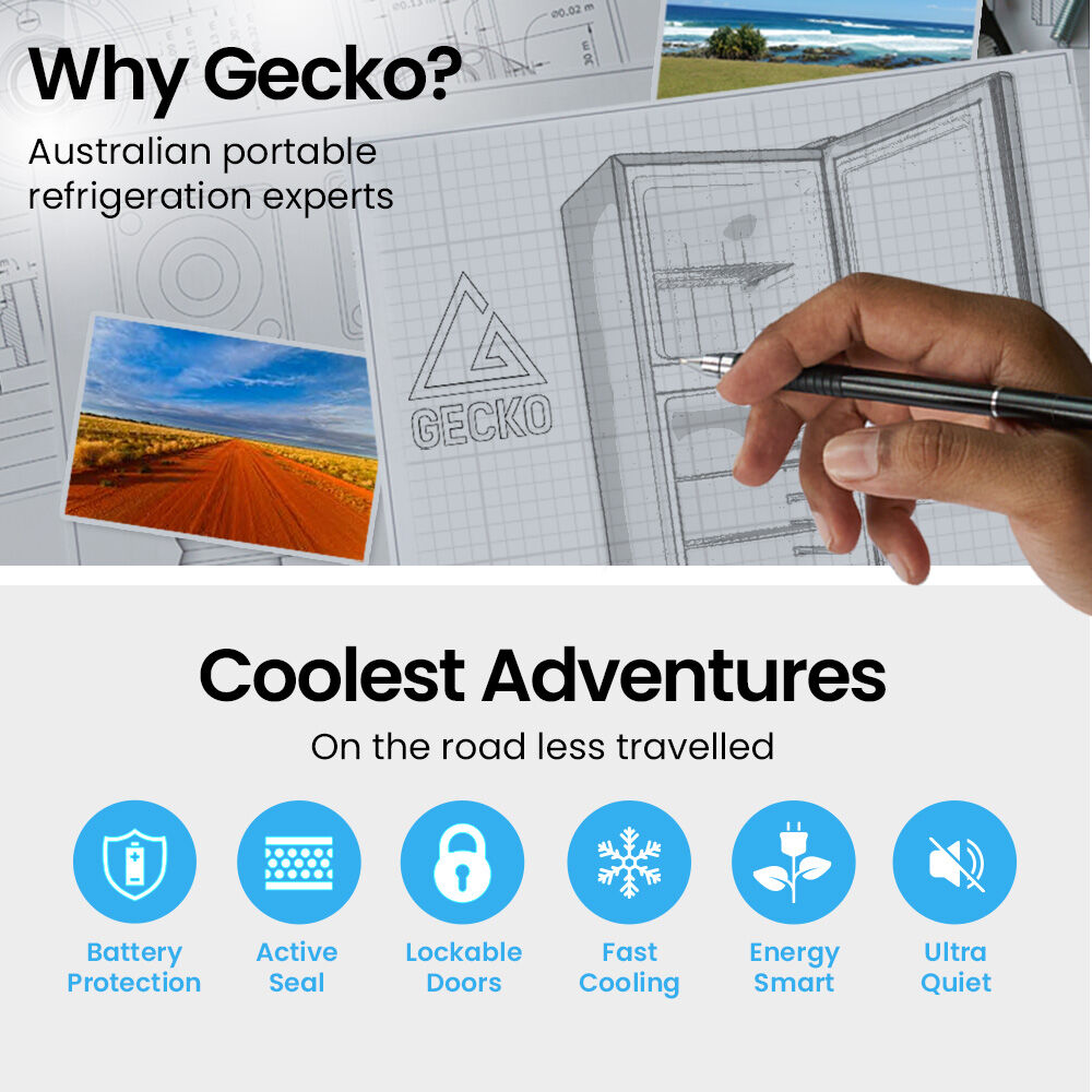 GECKO 142L Portable Fridge Freezer 12V/24V/240V