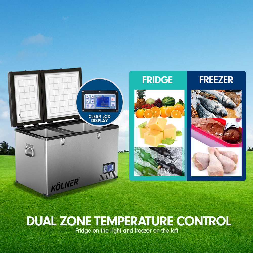 Kolner 80L Portable Fridge Freezer 12V/24V/240V