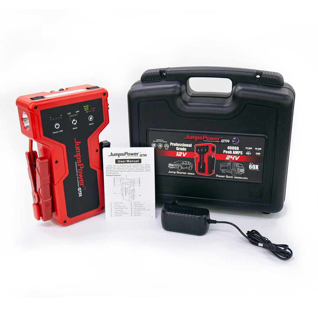 4000A Jump Starter 12V Powerbank 99900mWh 24V Pro LED GTR