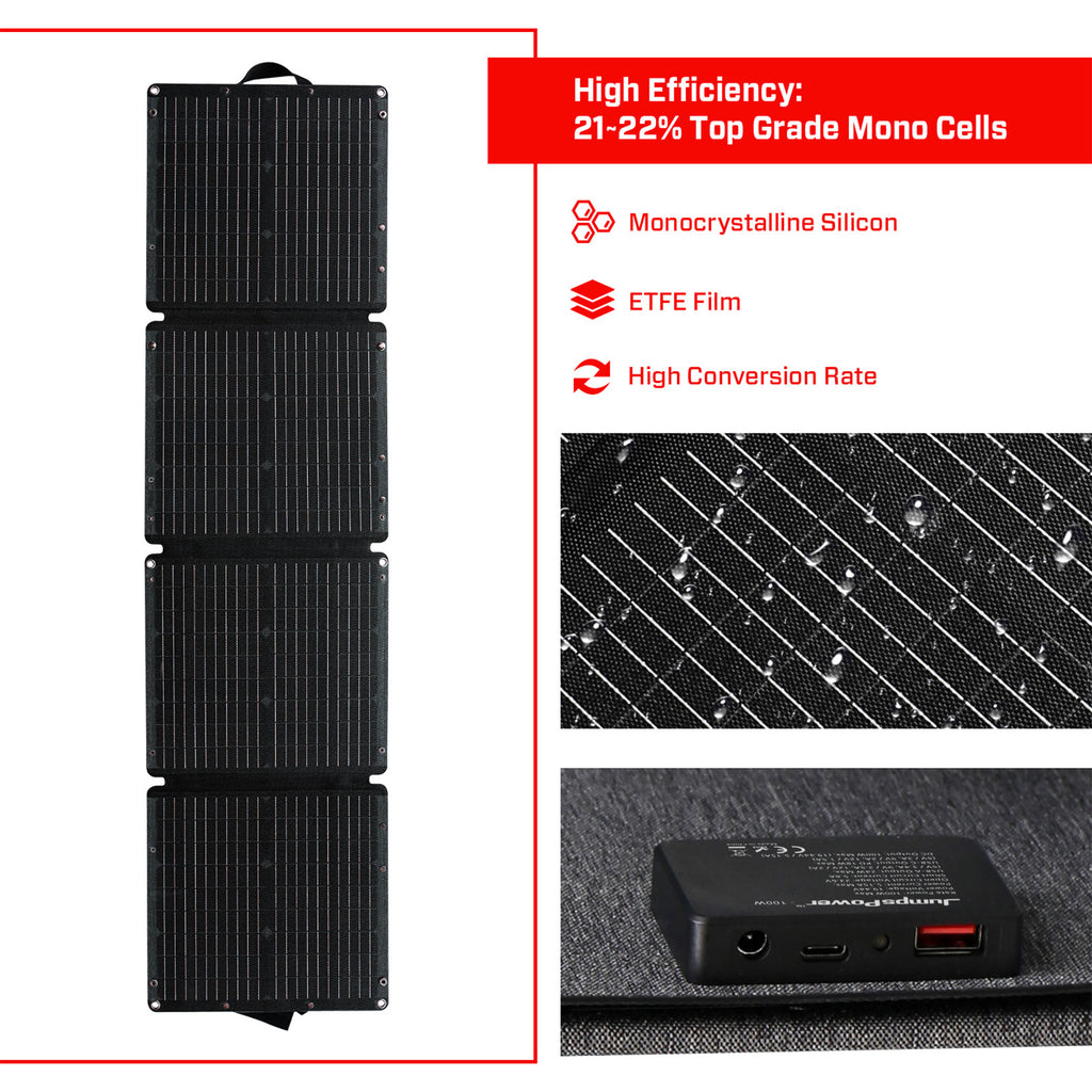 JumpsPower 100w Foldable Solar Panel