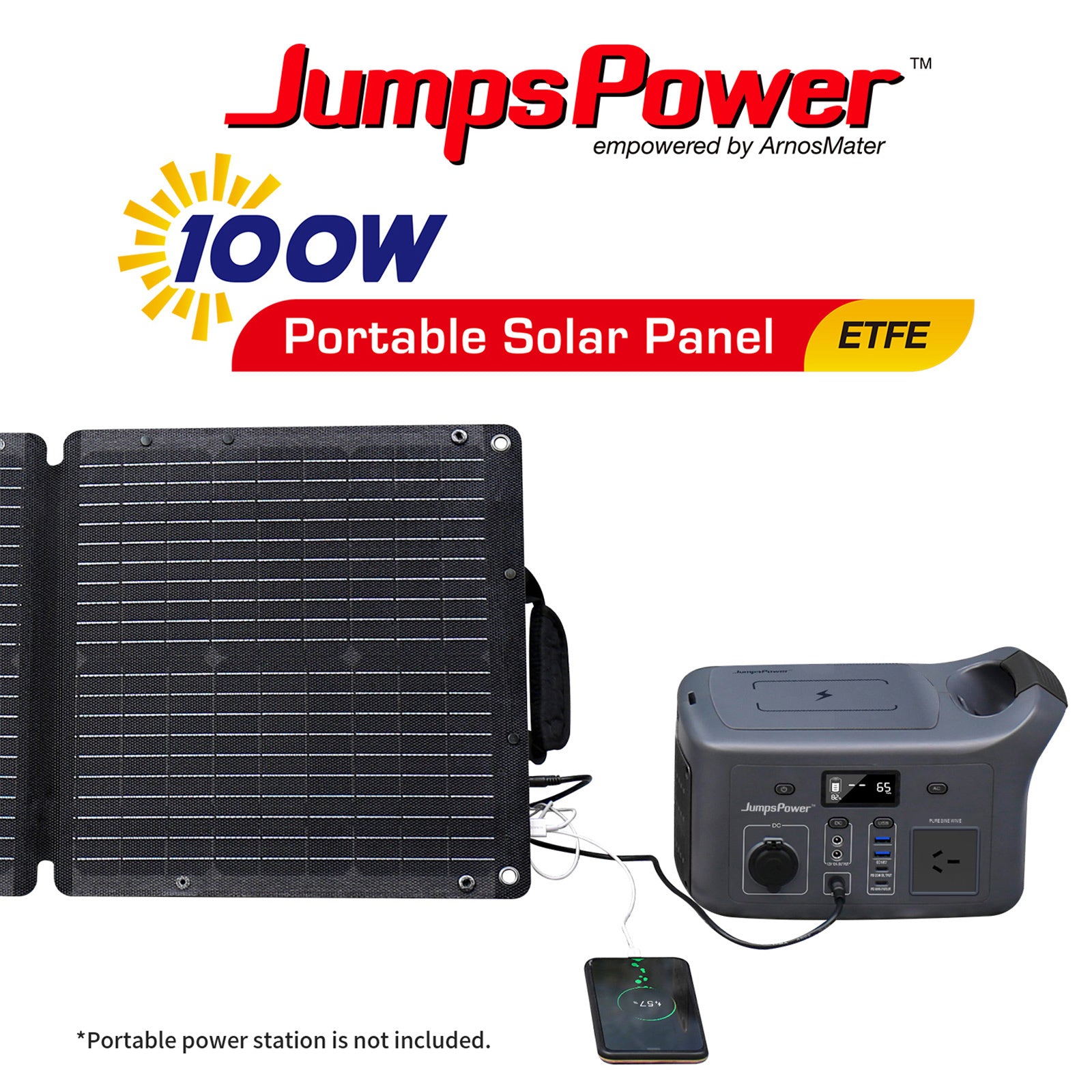 JumpsPower 100w Foldable Solar Panel