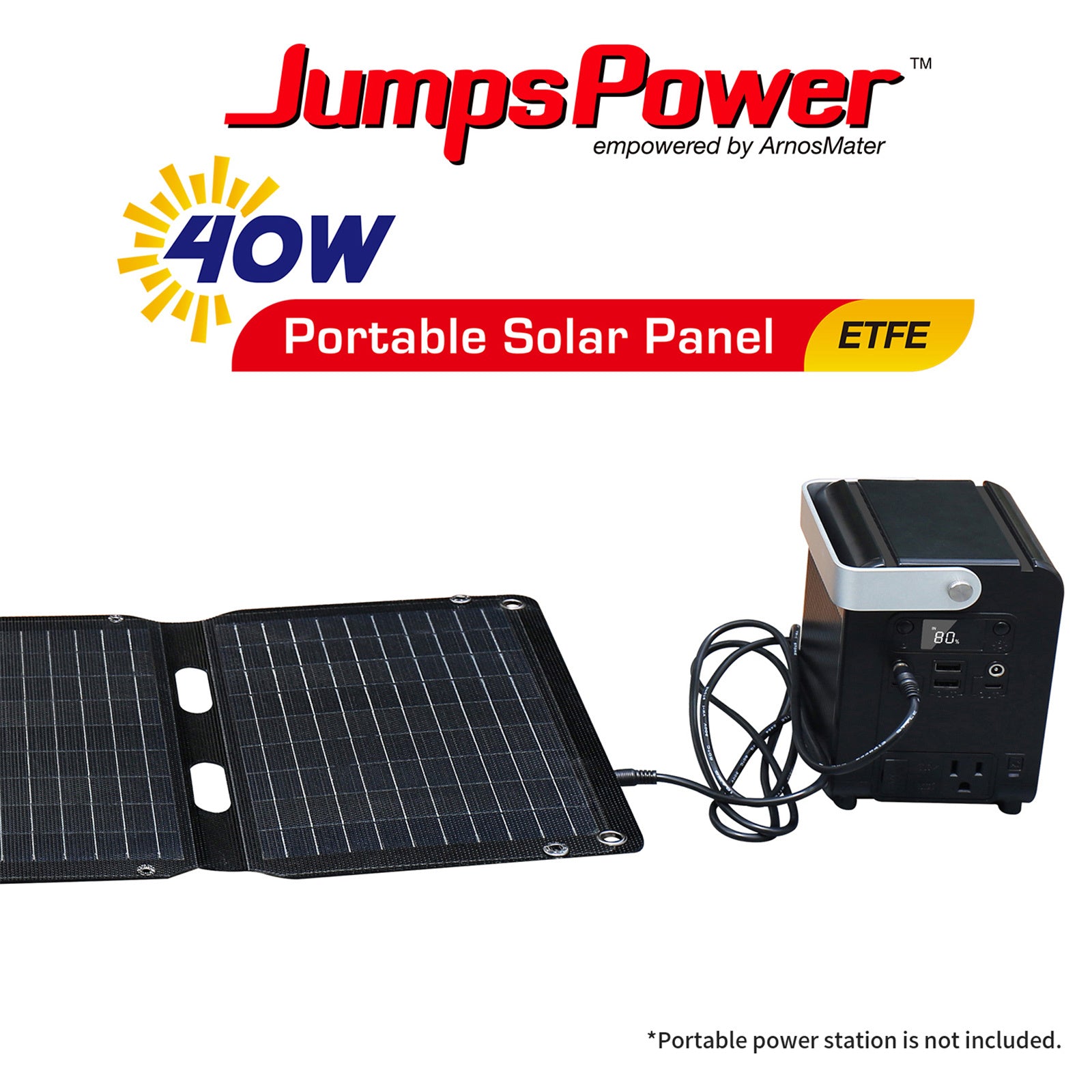 JumpsPower 40W Foldabe Solar Panel 12V