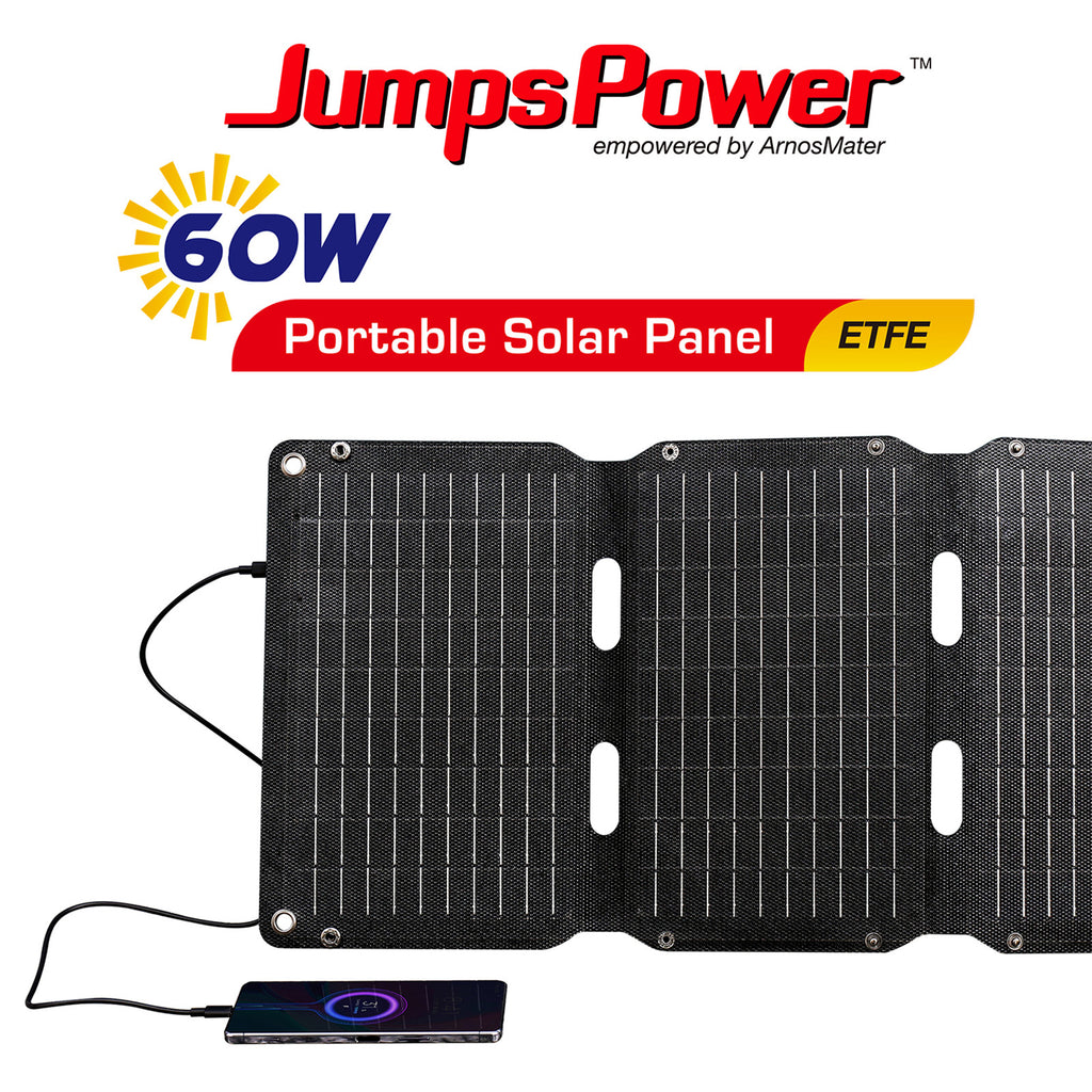 JumpsPower 60W Foldabe Solar Panel 12V