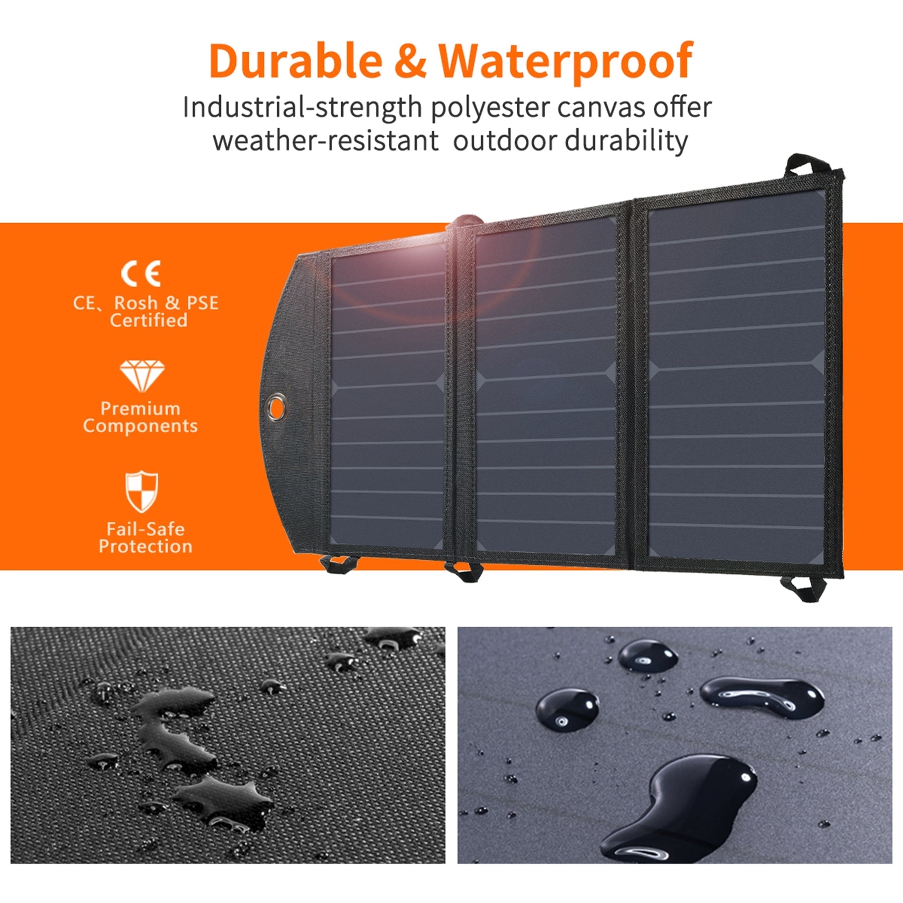 CHOETECH 19W Portable Solar Panel Charger USB