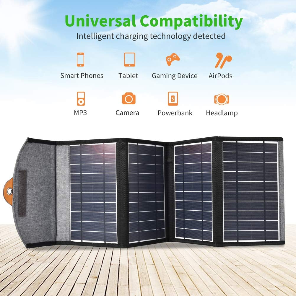 CHOETECH 22W Foldable Solar Powered USB Charger
