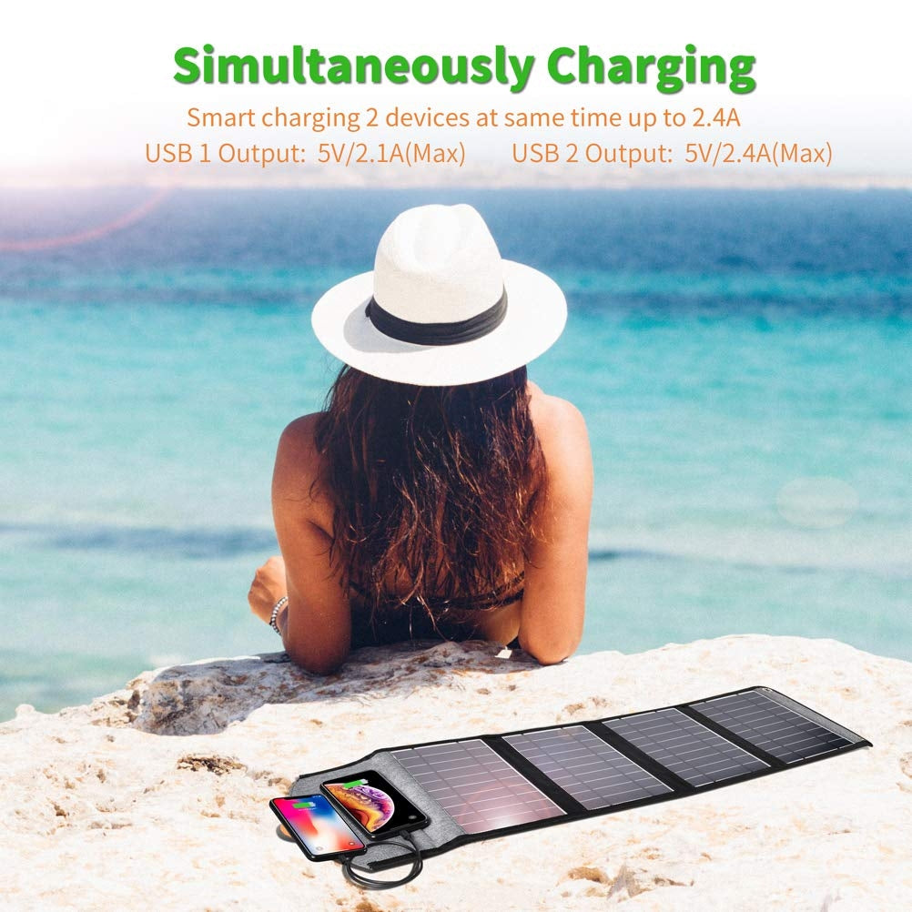 CHOETECH 22W Foldable Solar Powered USB Charger
