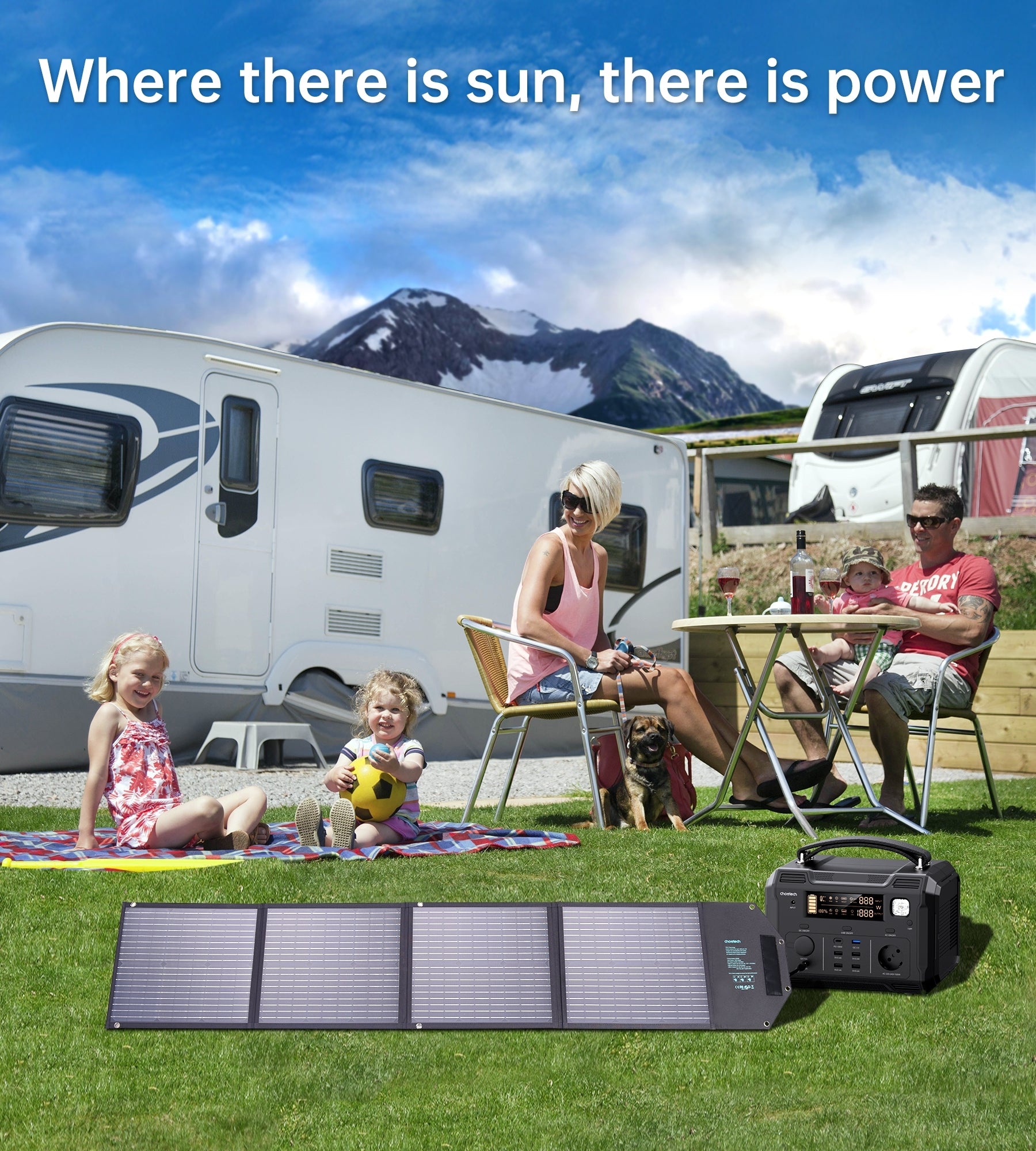 CHOETECH 100W Foldable Solar Panel - Portable Solar Charger for Camping & Outdoor Power