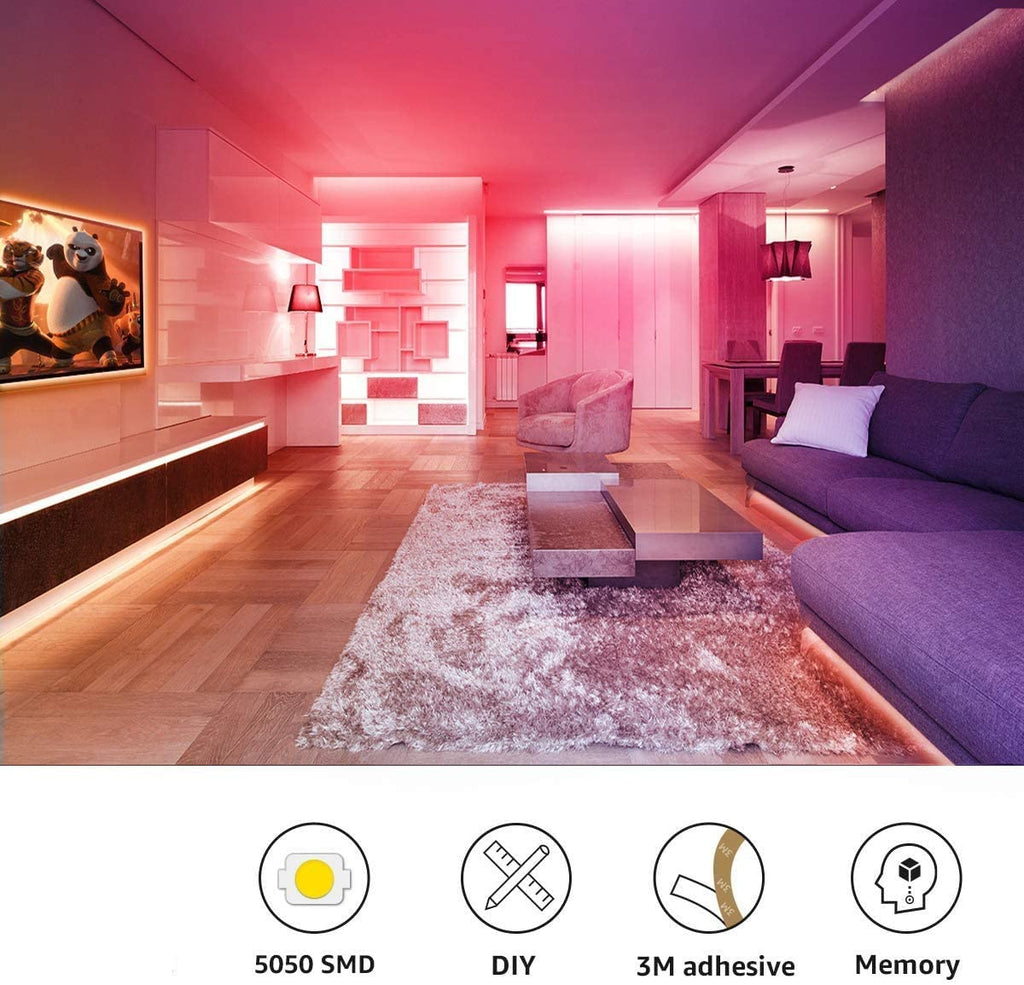 5050 RGB LED Strip Lights - 12V 5m Waterproof IP65