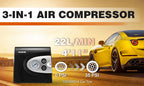 NOONE 3 IN 1 Air Compressor Tyre Inflator 12V