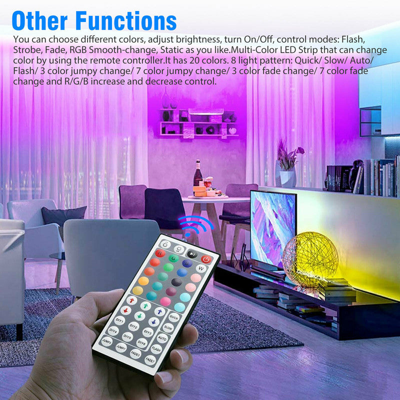 Waterproof 12V RGB LED Strip Lights 5m 3528 300 LEDs