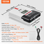 VEVOR 20A MPPT Solar Charge Controller (12V/24V) - LCD + Temp Sensor